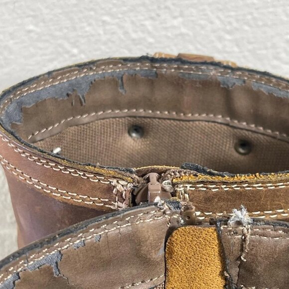 J. Murphy Ankle Boots Harness Brown Nubuck Zip Side Pull On Men's Size 9 M - Picture 9 of 10